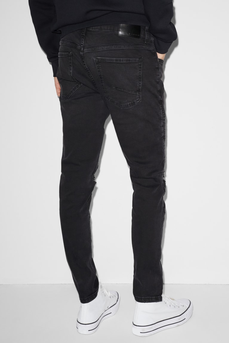 Black C&A Clockhouse Skinny Lycra® Men's Jeans | FDBRI-5032