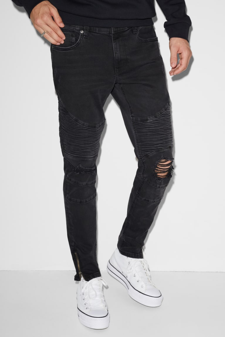 Black C&A Clockhouse Skinny Lycra® Men's Jeans | FDBRI-5032