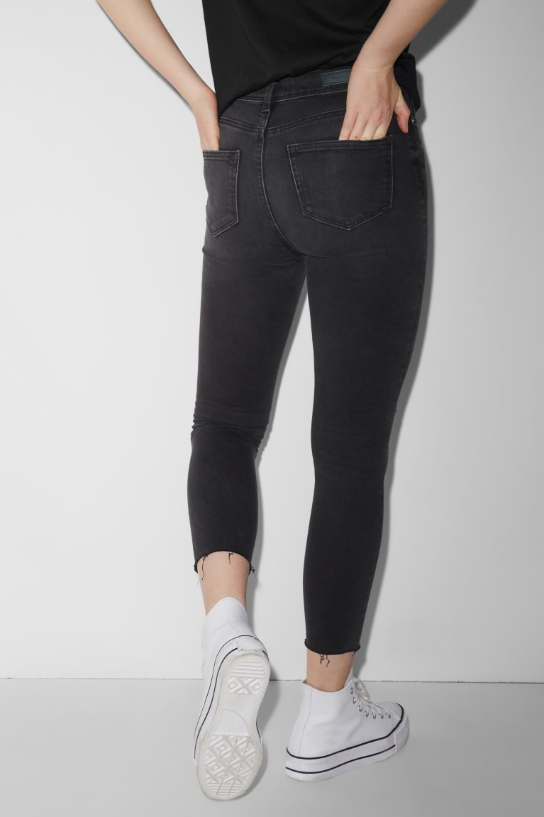 Black C&A Clockhouse Skinny Super High Waist Recycled Women's Jeans | QVGXM-1034