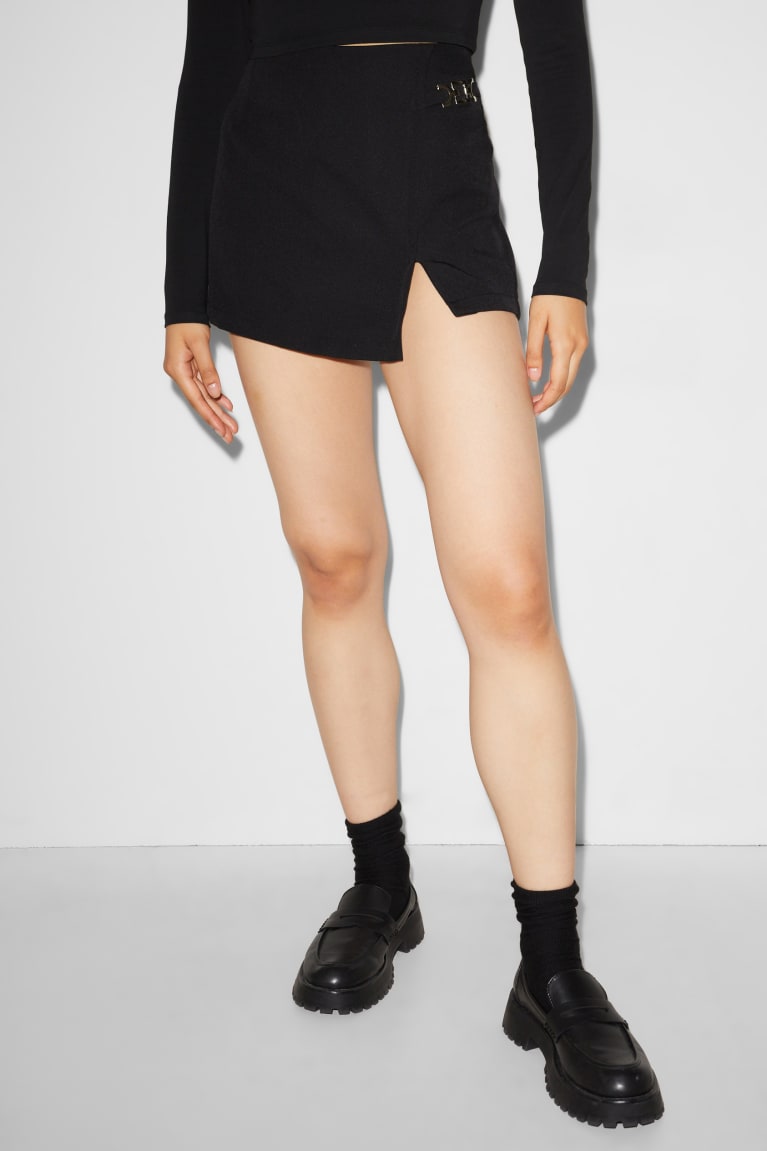 Black C&A Clockhouse Skort Women's Skirts | LJHZB-9105