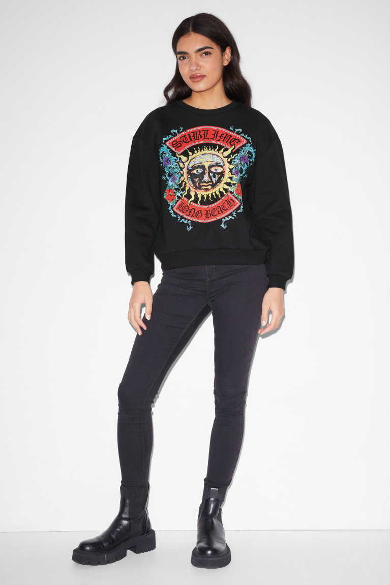 Black C&A Clockhouse Sublime Women's Sweatshirts | AIFPN-3051