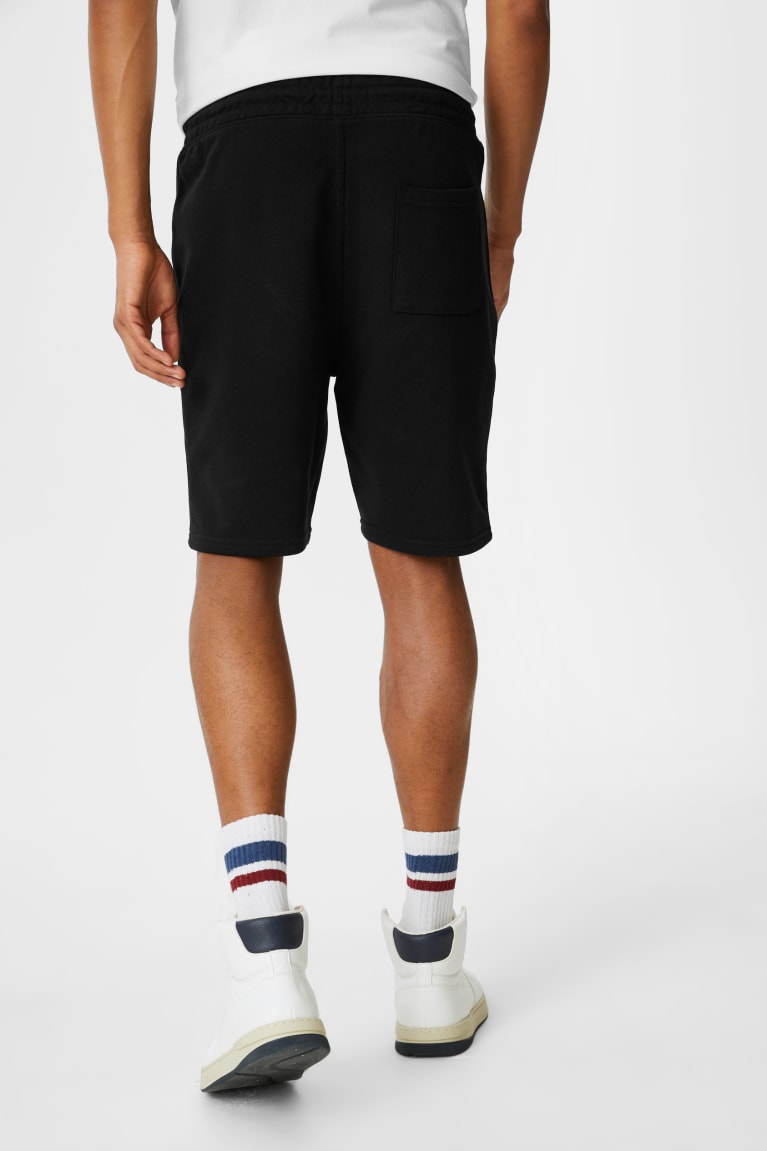 Black C&A Clockhouse Sweat Men's Shorts | EHMFN-5026