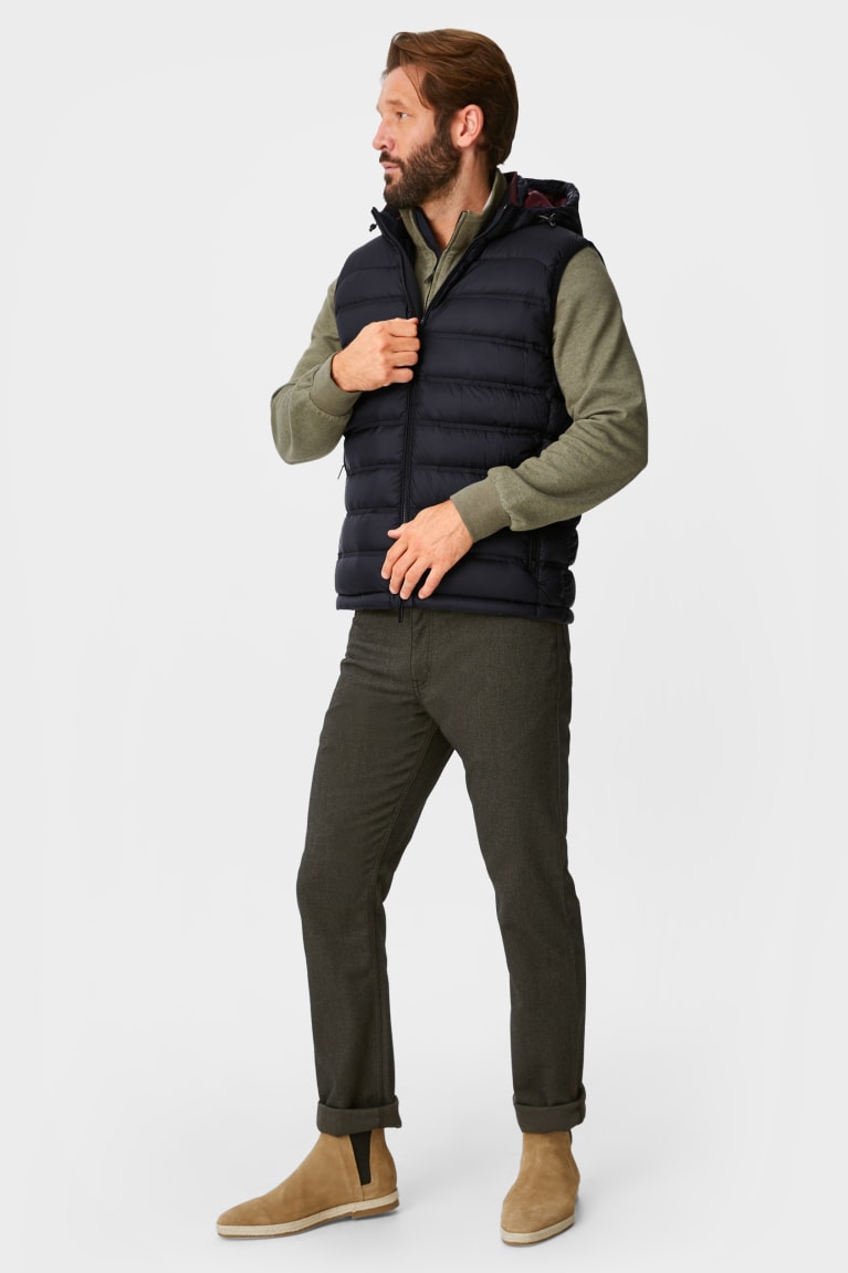 Black C&A Down Gilet With Hood Rds-certified Men's Jackets | JFCGK-1023