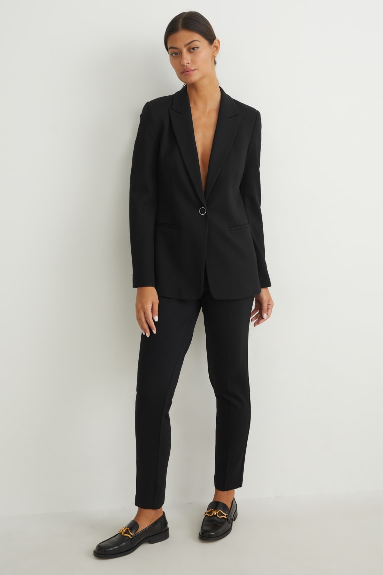 Black C&A Fitted Lenzing™ Ecovero™ Women's Blazers | HRCTL-6251