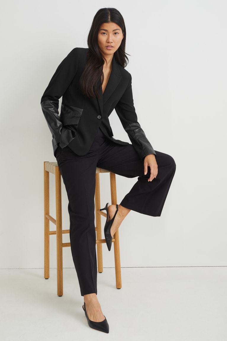 Black C&A Fitted Women's Blazers | MBFWP-4758