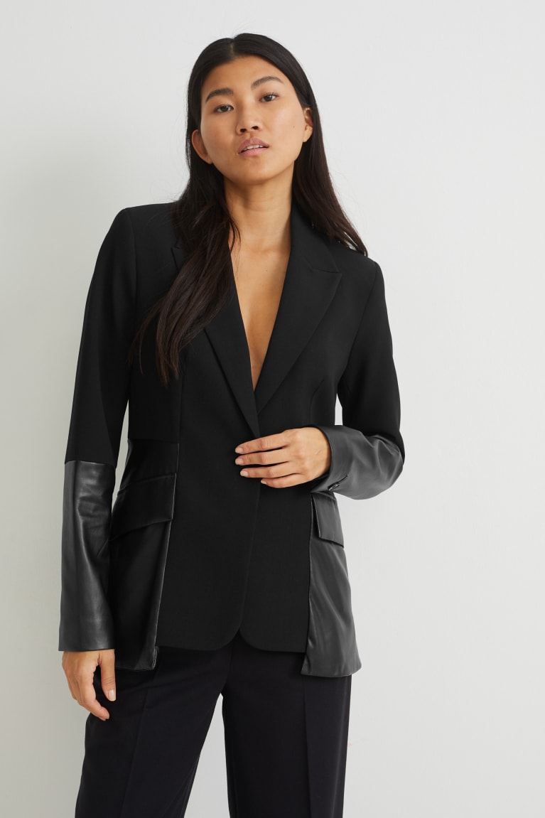 Black C&A Fitted Women\'s Blazers | MBFWP-4758