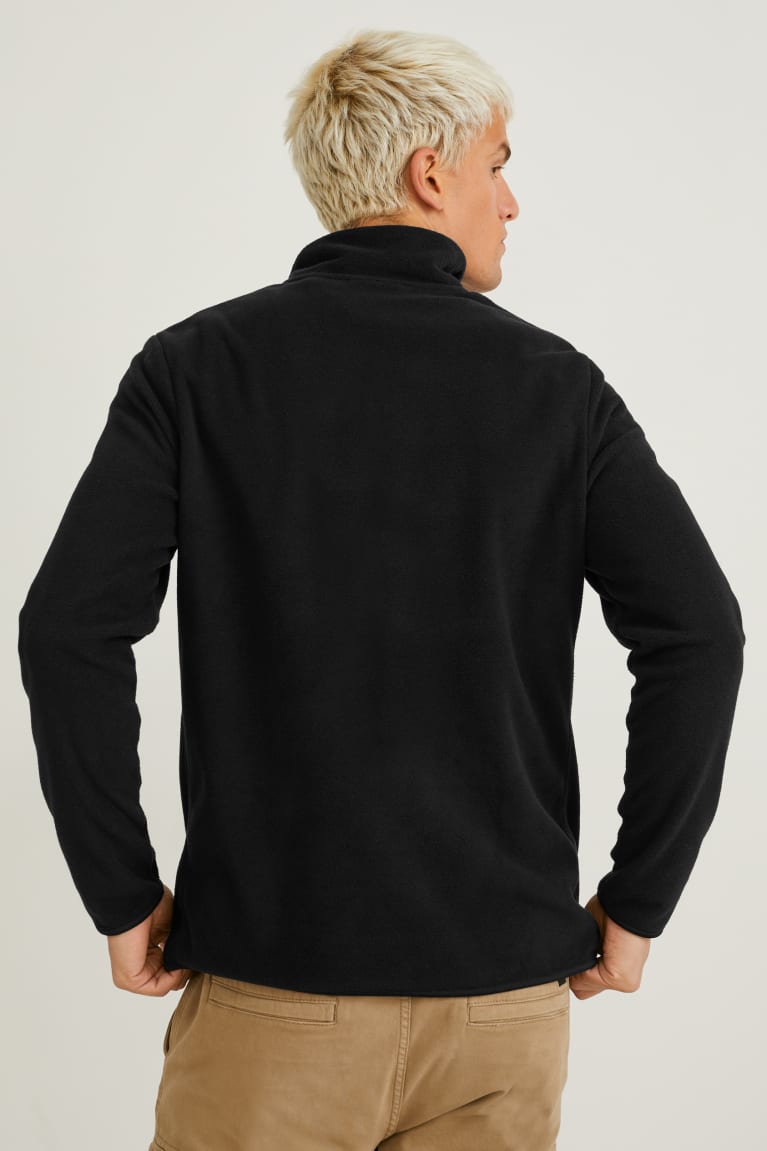 Black C&A Fleece Recycled Men's Sweatshirts | RYSVW-9684