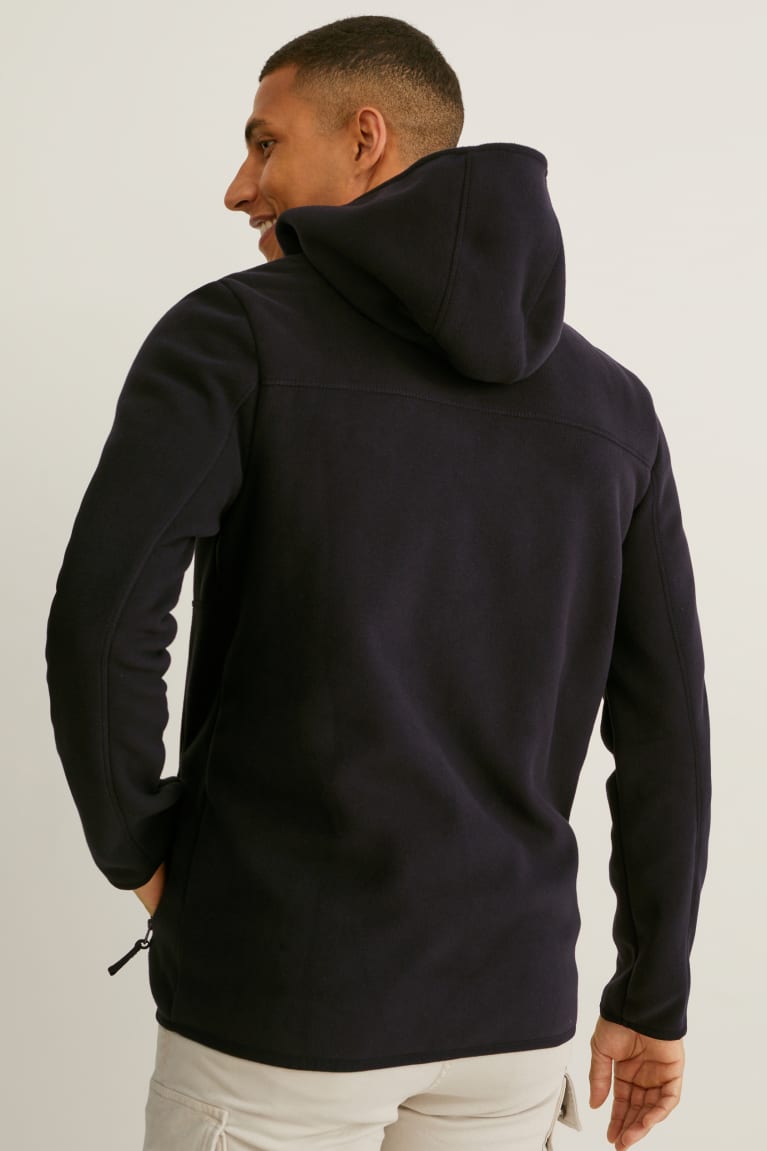 Black C&A Fleece With Hood Thermolite® Ecomade Recycled Men's Jackets | NWBAS-6483