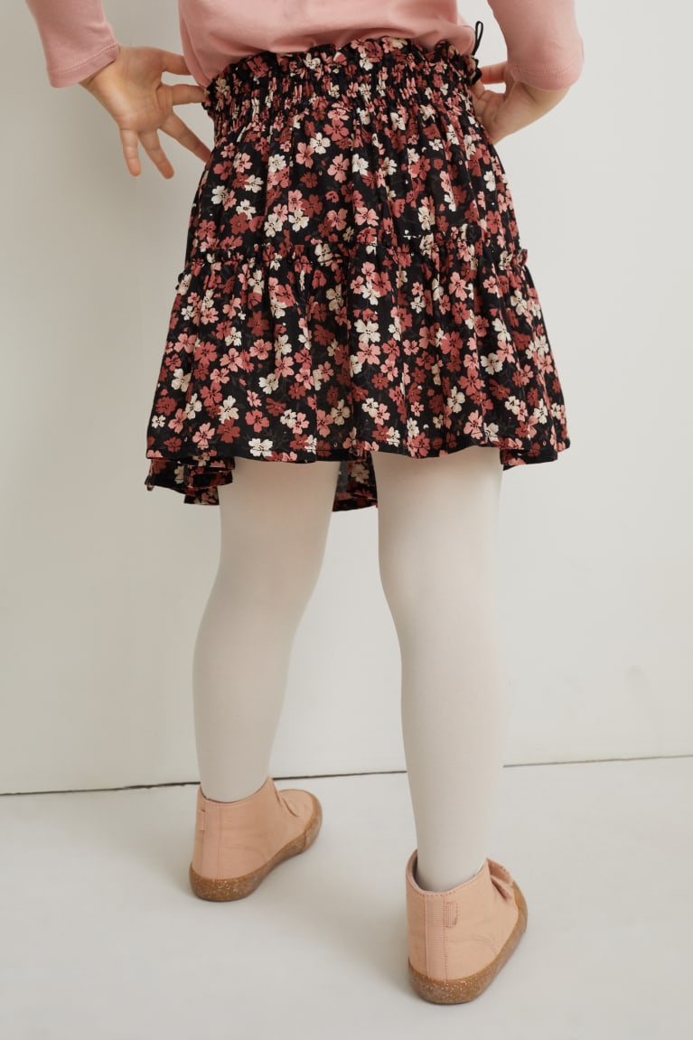 Black C&A Floral Girls' Skirts | DOTLY-2185