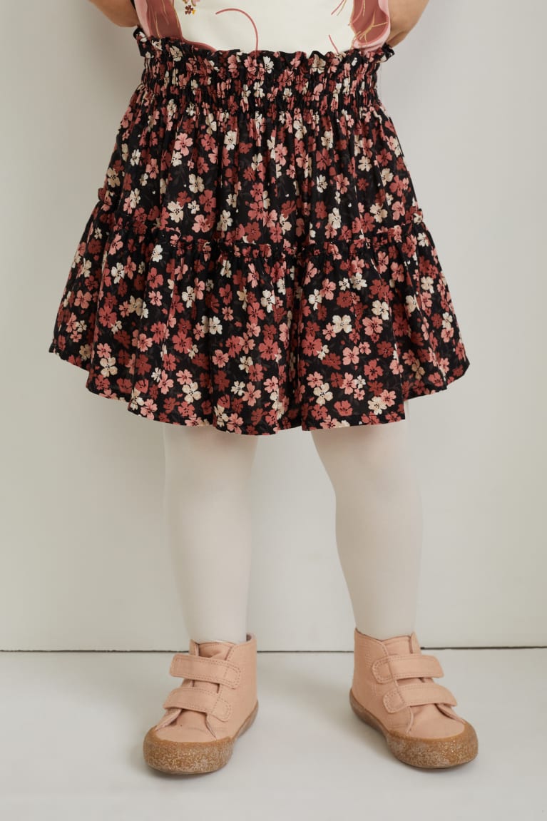 Black C&A Floral Girls' Skirts | DOTLY-2185