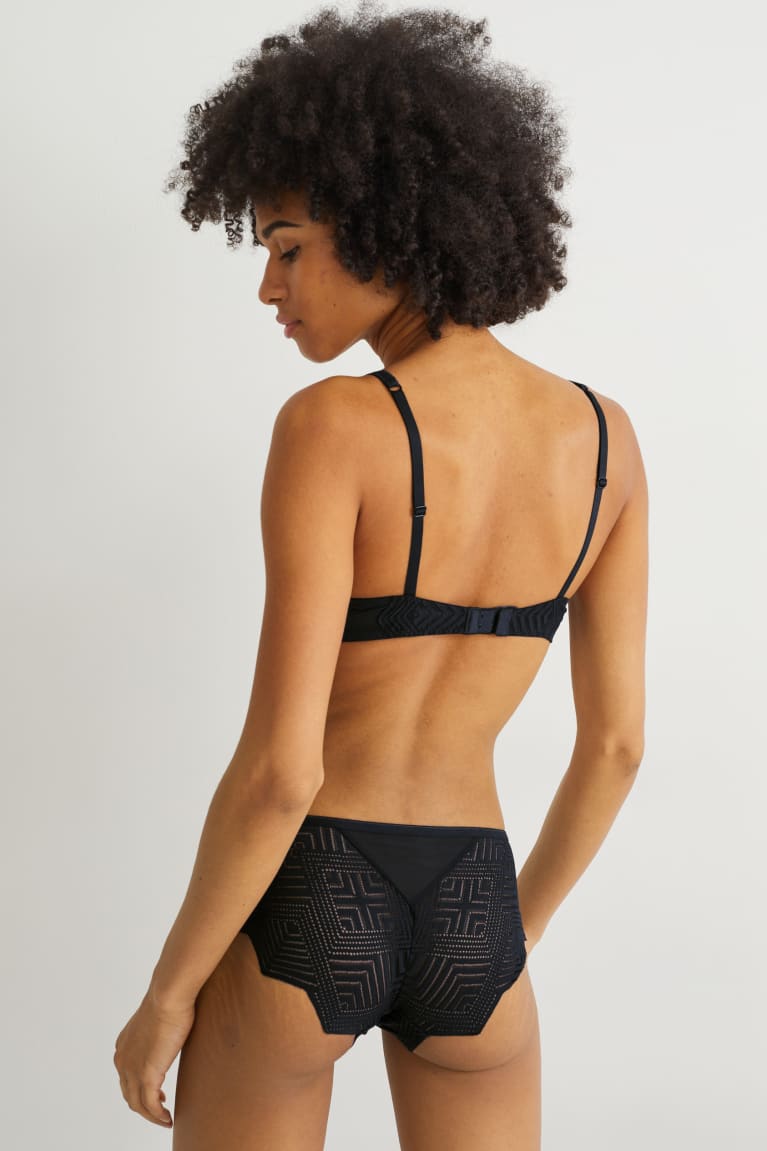 Black C&A Hipster Briefs Women's Underwear | YOFME-3481