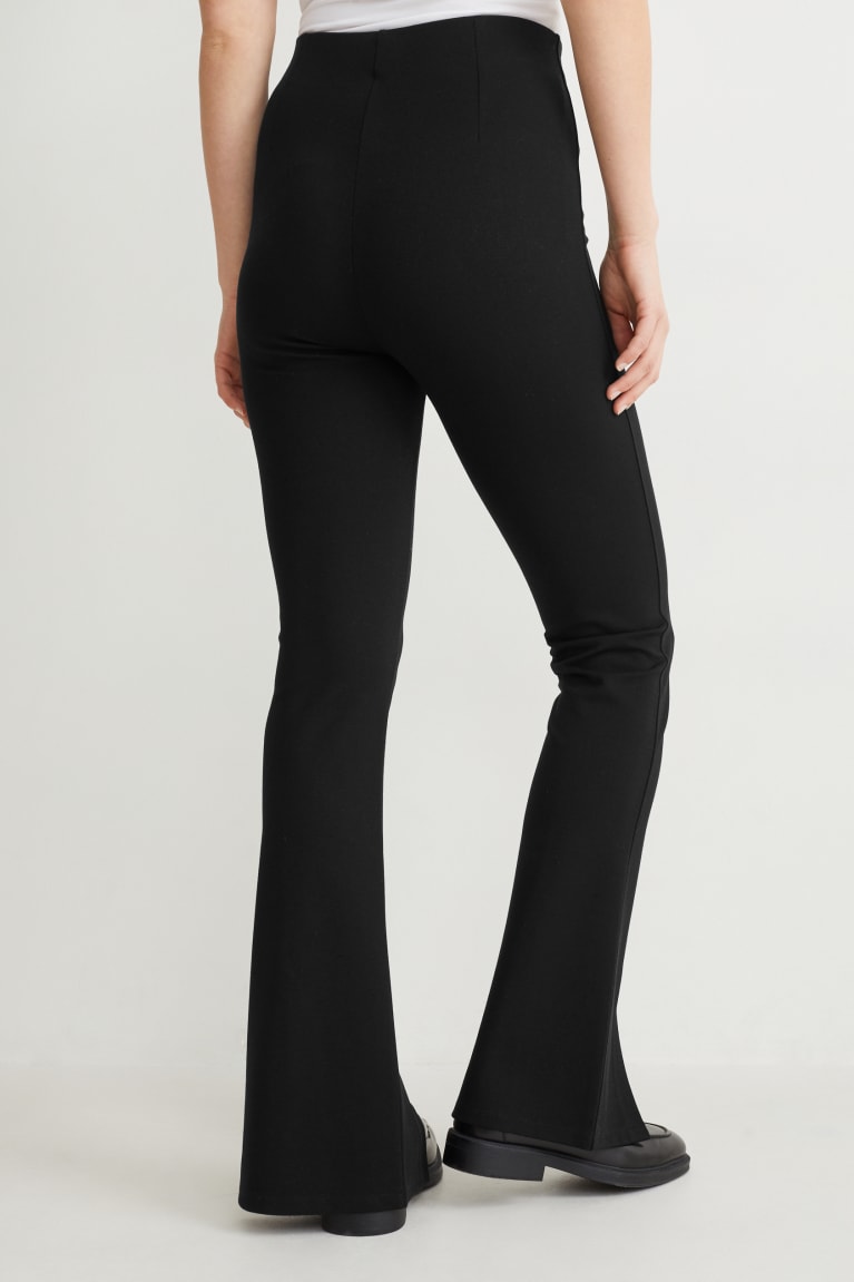 Black C&A Jersey Regular Fit With Lenzing™ Ecovero™ Women's Trousers | NSZYD-3509