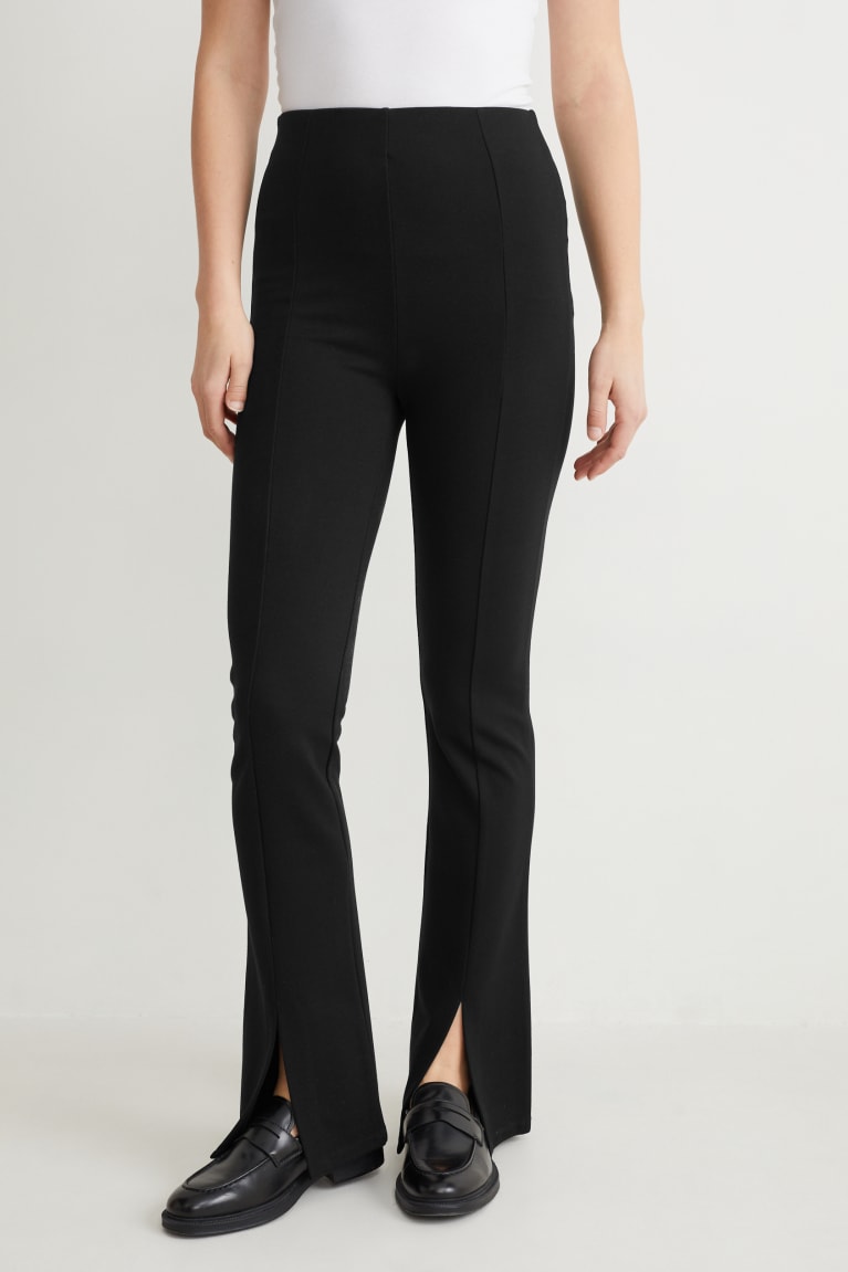 Black C&A Jersey Regular Fit With Lenzing™ Ecovero™ Women's Trousers | NSZYD-3509