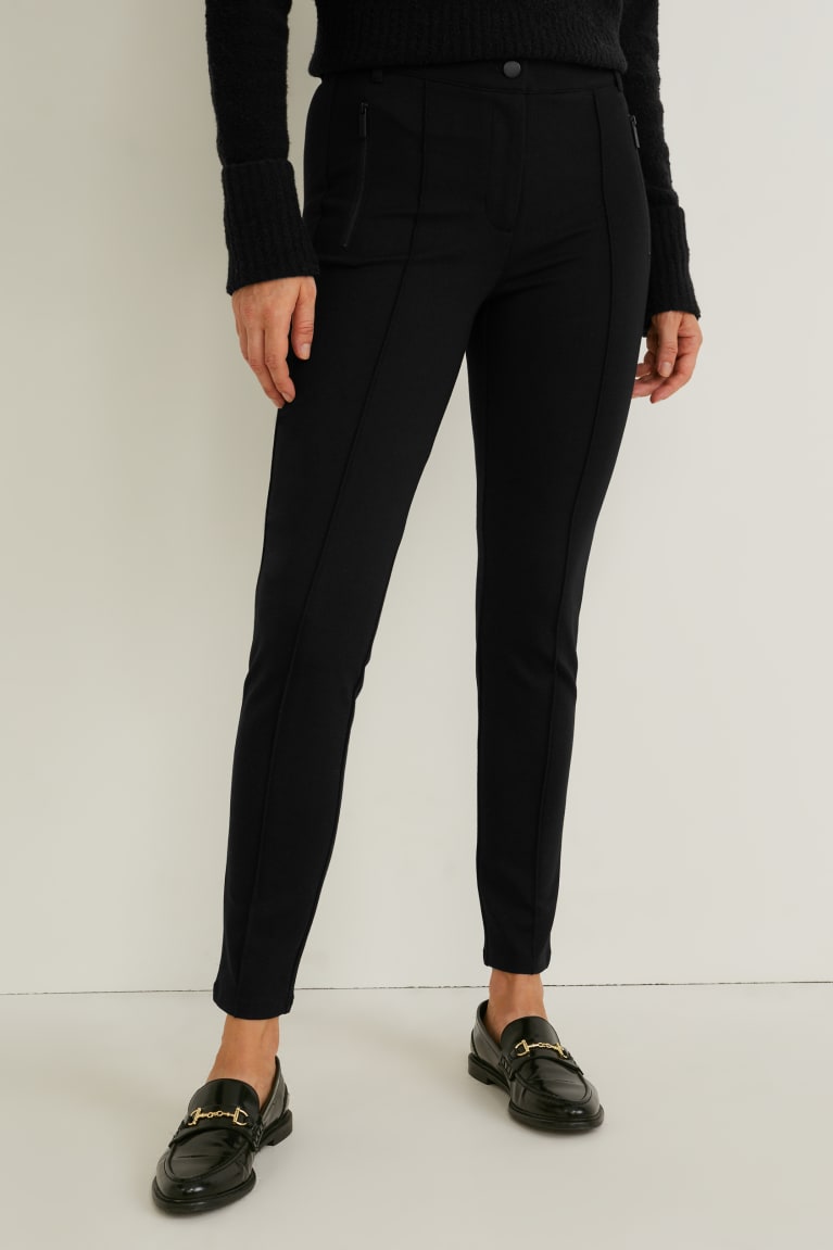 Black C&A Jersey Slim Fit With Lenzing™ Ecovero™ Women's Trousers | NRFDQ-5769