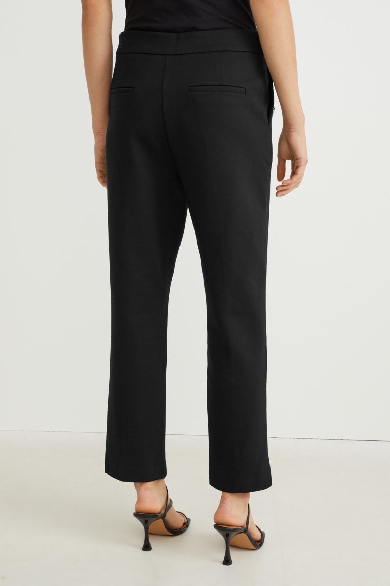 Black C&A Jersey Straight Fit Lenzing™ Ecovero™ Women's Trousers | UPSOT-8264