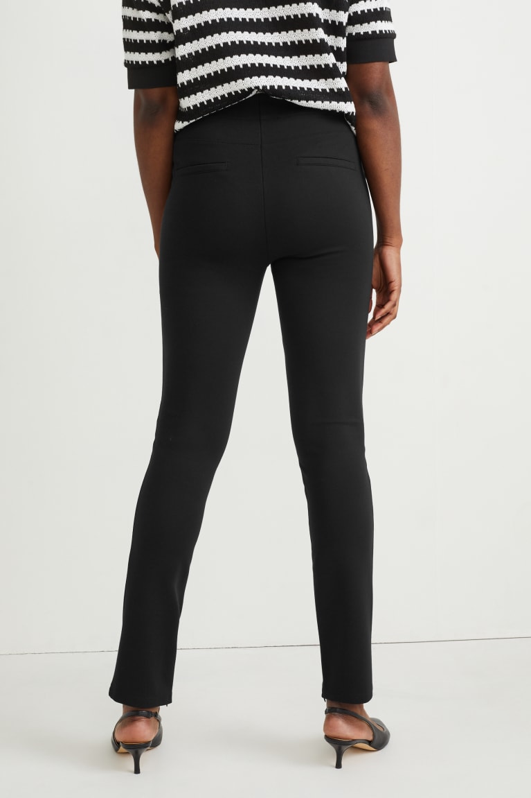 Black C&A Jersey Straight Fit With Lenzing™ Ecovero™ Women's Trousers | VZCQA-7648