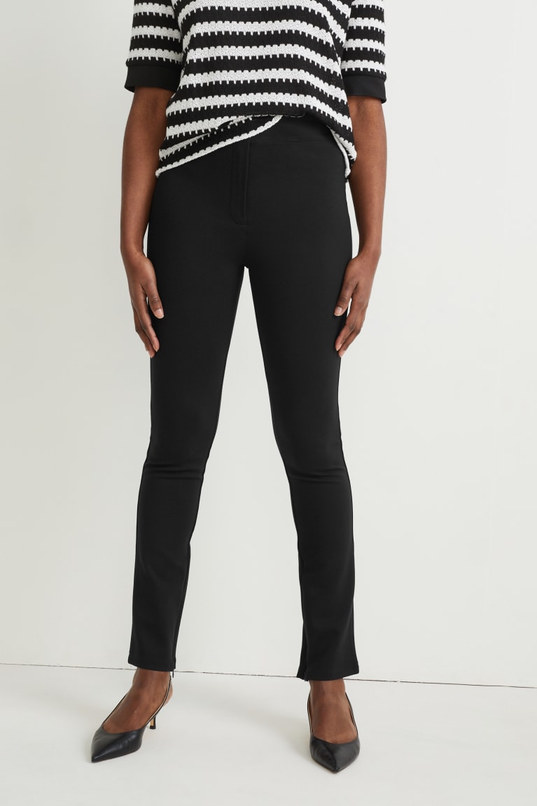 Black C&A Jersey Straight Fit With Lenzing™ Ecovero™ Women's Trousers | VZCQA-7648