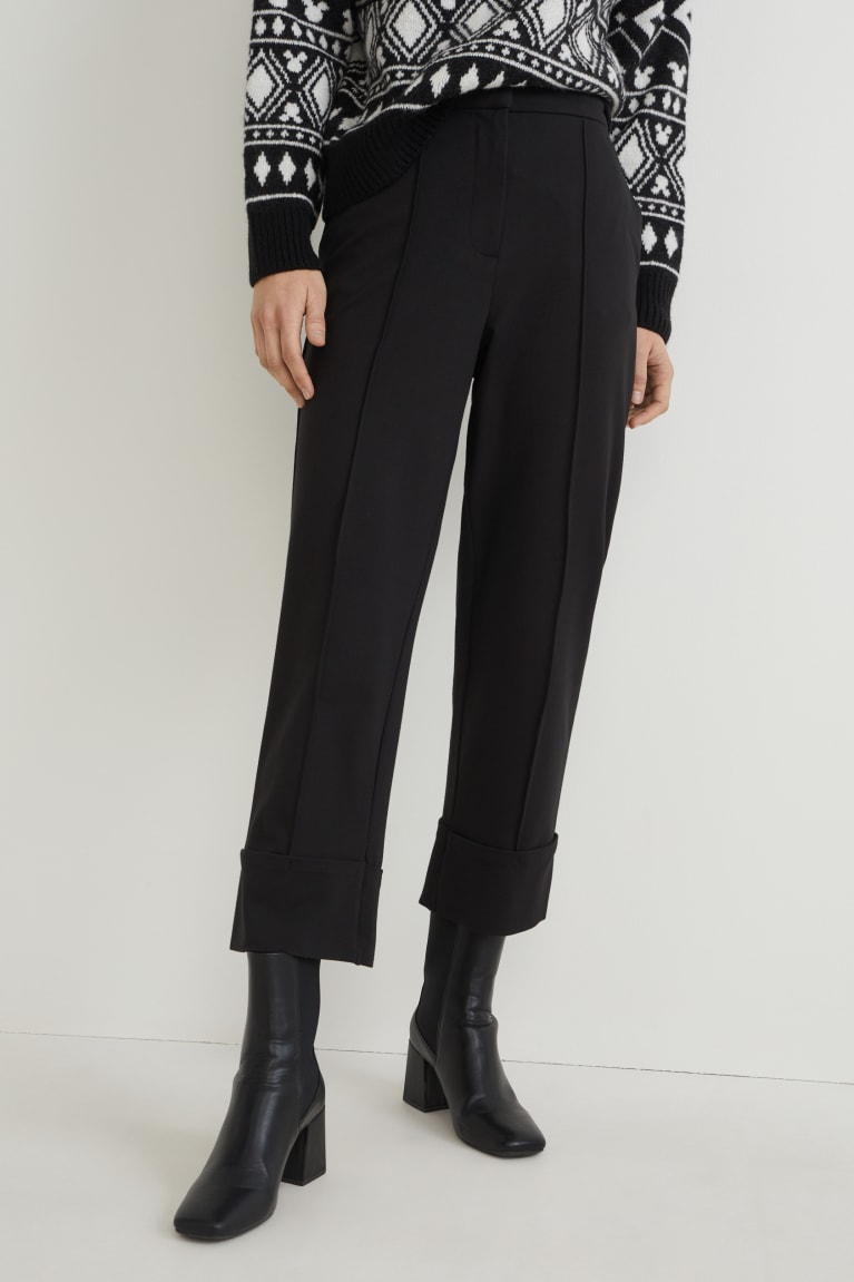 Black C&A Jersey Tapered Fit Lenzing™ Ecovero™ Women's Trousers | WBJZI-5379