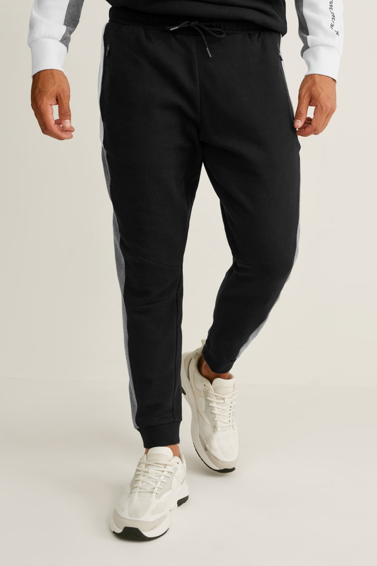 Black C&A Joggers Men's Trousers | FYDVH-9183