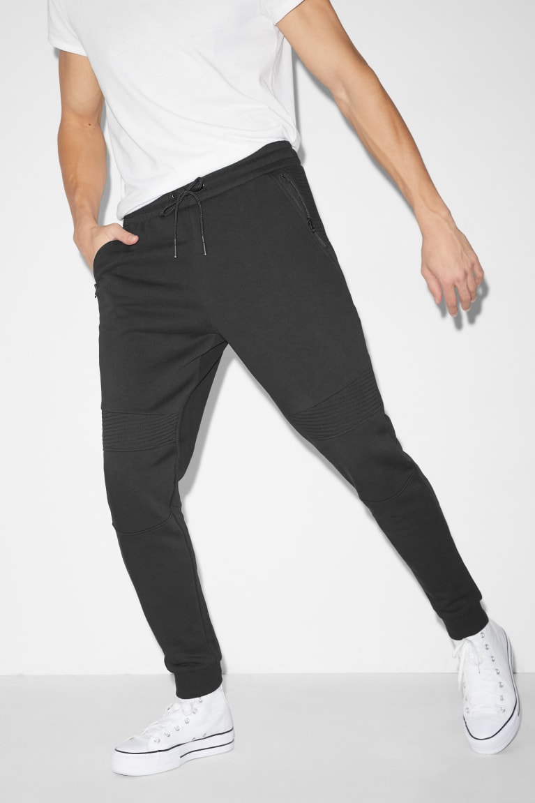 Black C&A Joggers Men's Trousers | RCLEH-8624