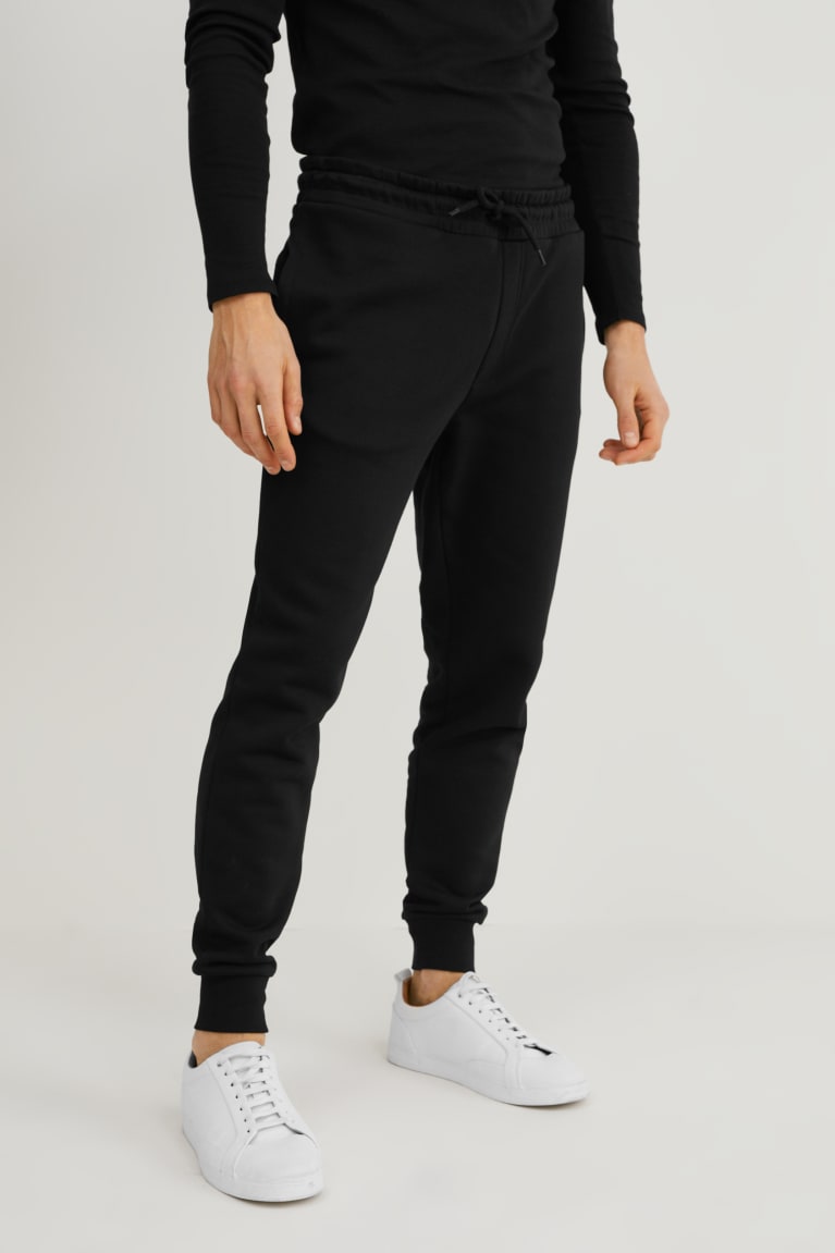 Black C&A Joggers Organic Cotton Men's Trousers | FULIB-6701