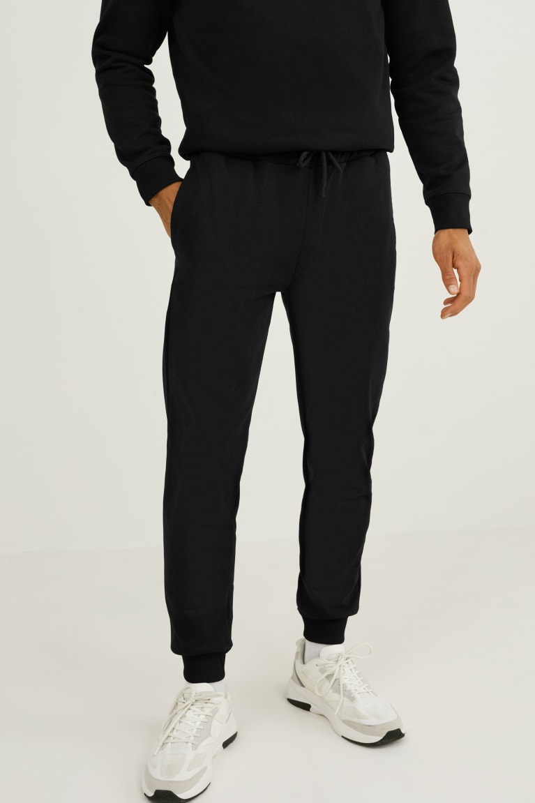 Black C&A Joggers Organic Cotton Men's Trousers | OGIVY-5480