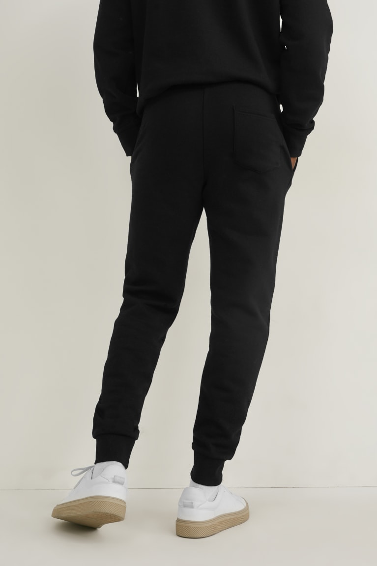 Black C&A Joggers Organic Cotton Men's Trousers | TICJK-9256