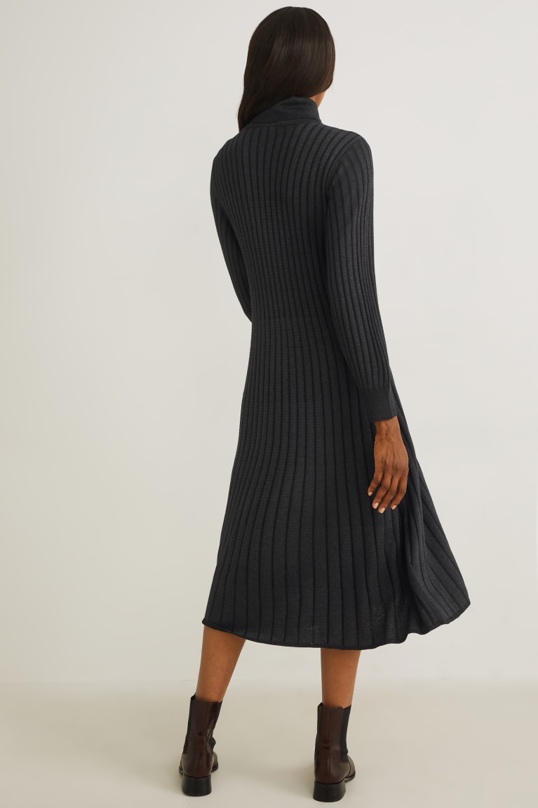 Black C&A Knitted Women's Dress | ENYQH-5387