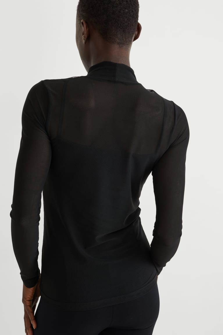 Black C&A Long Sleeve Women's Top | HGWPB-2391