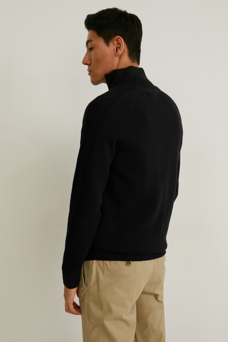 Black C&A Men's Cardigan | KPDSM-6510