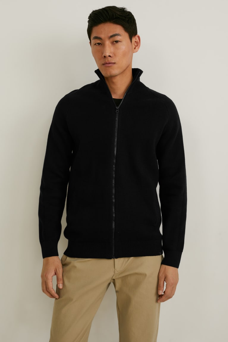 Black C&A Men's Cardigan | KPDSM-6510