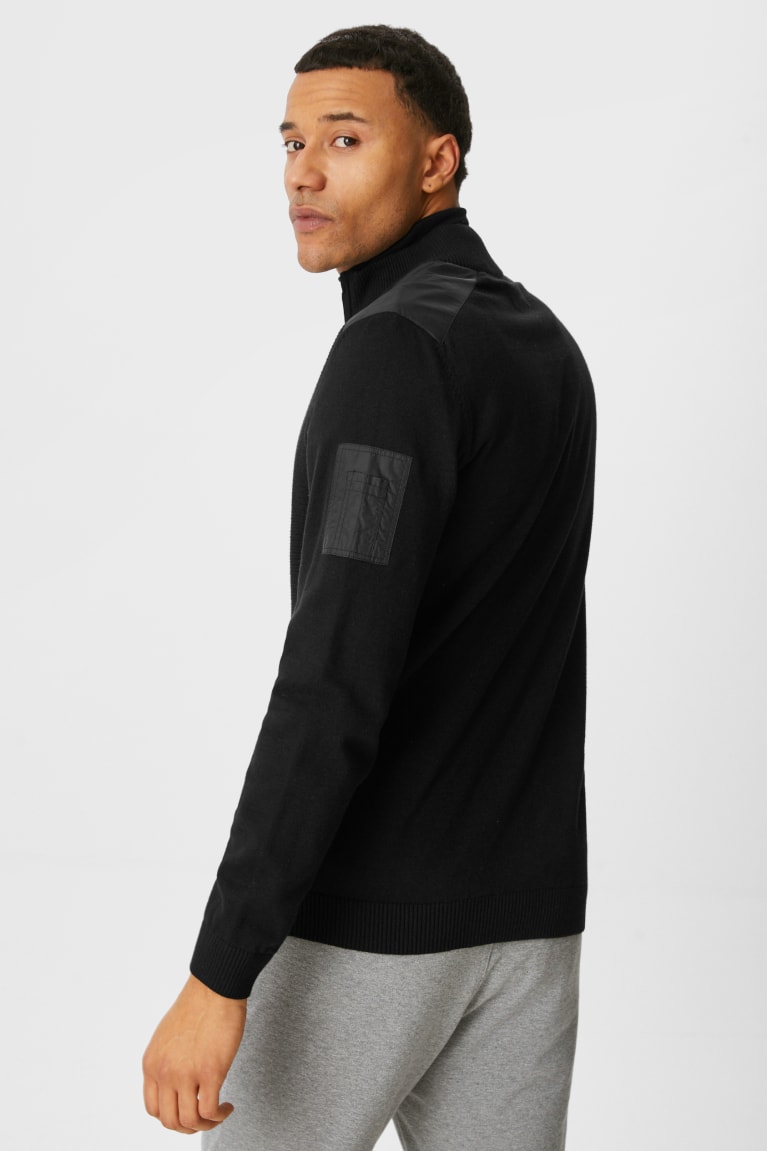 Black C&A Men's Cardigan | NICBA-6703