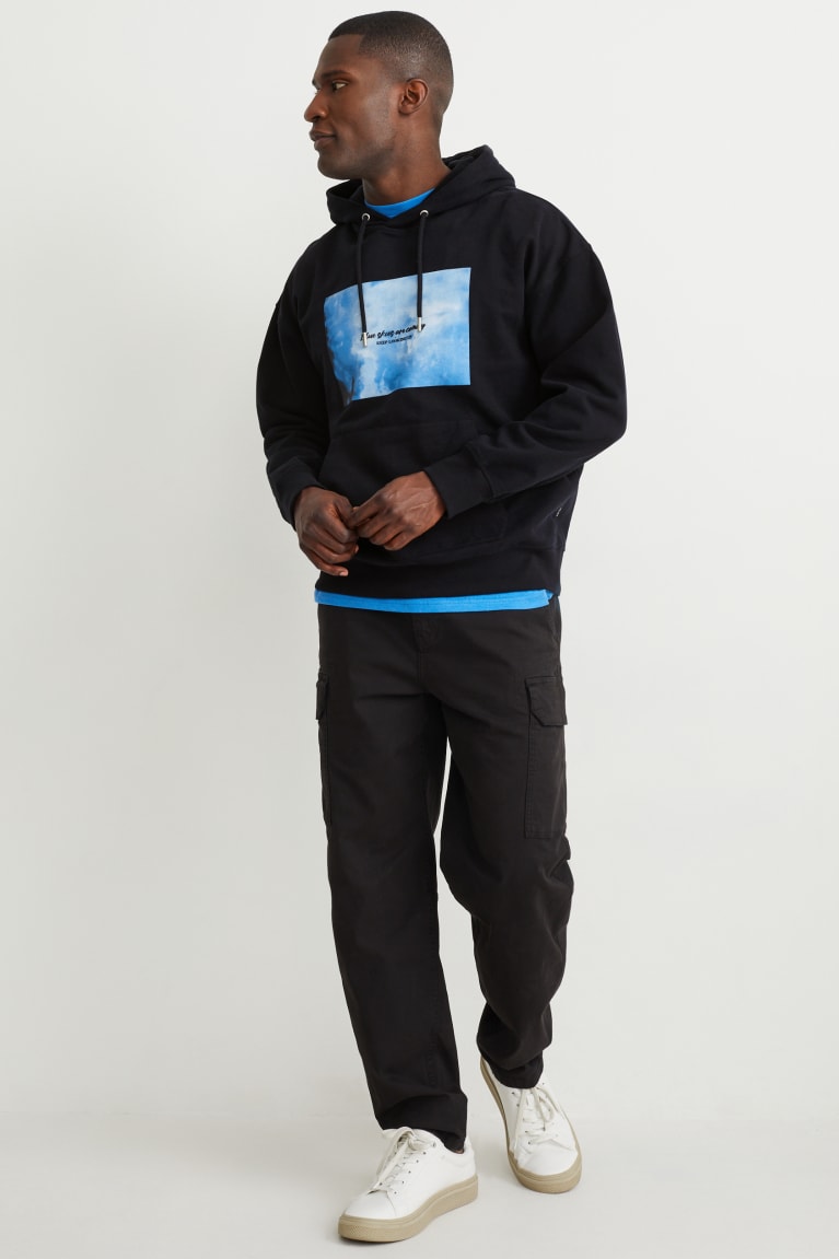 Black C&A Men's Sweatshirts | AQDPK-1326