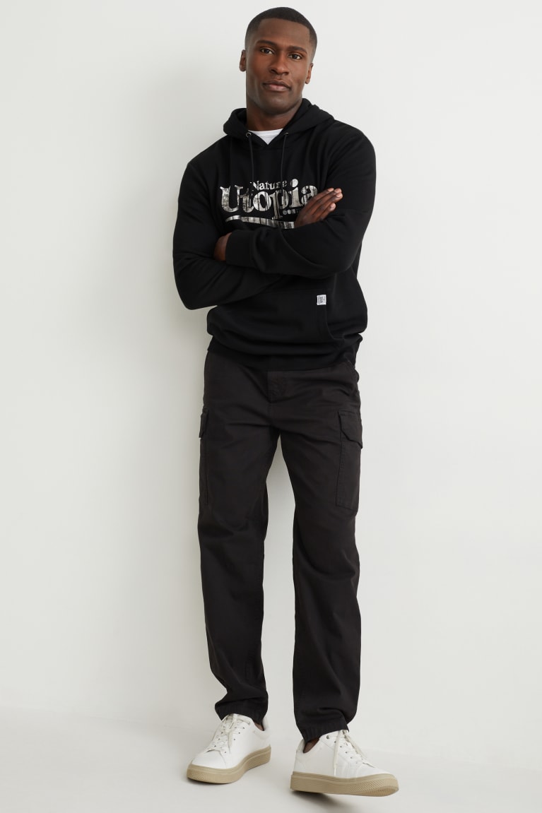 Black C&A Men's Sweatshirts | ODFTU-3782