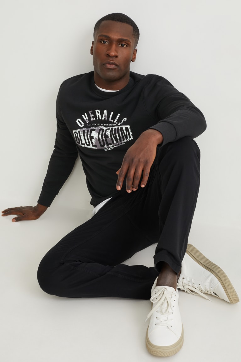 Black C&A Men's Sweatshirts | TYZGV-4618