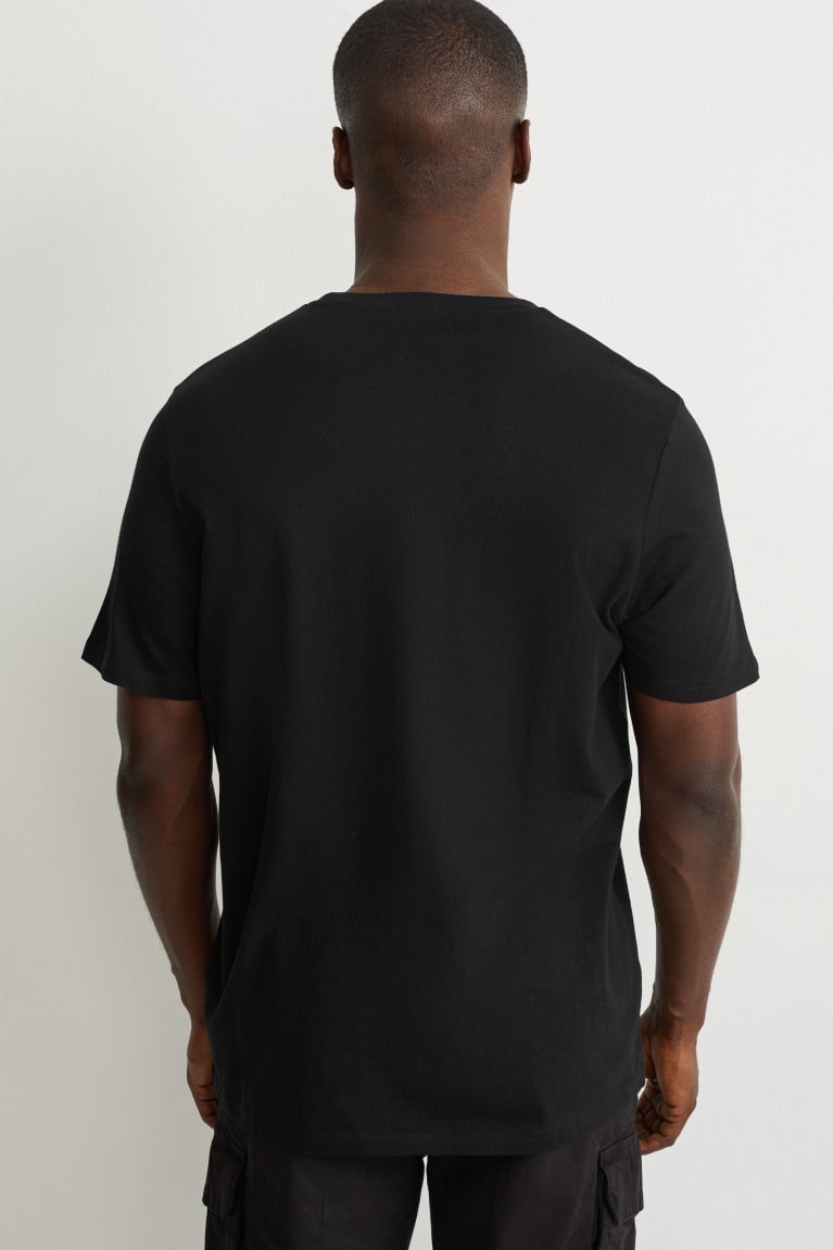 Black C&A Men's T-shirts | RHVGN-5497