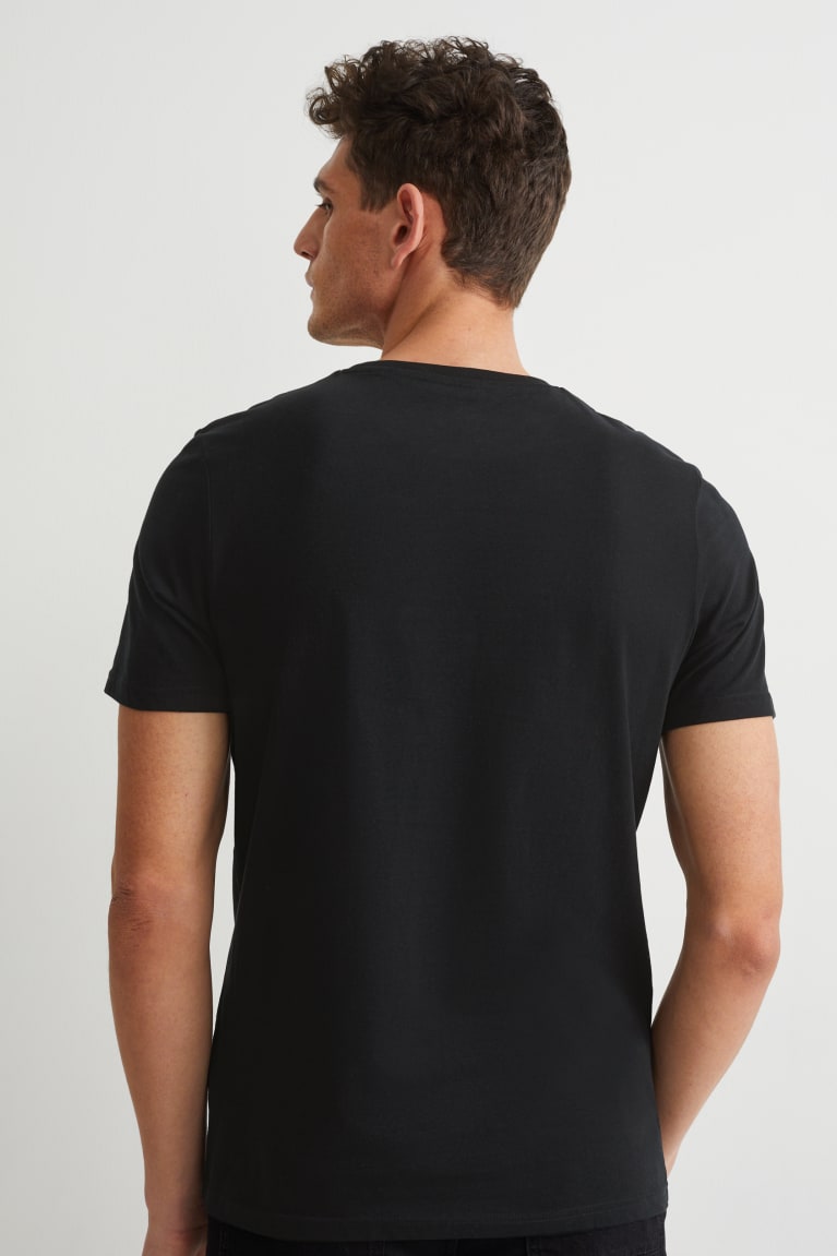 Black C&A Men's T-shirts | RSFDP-2791