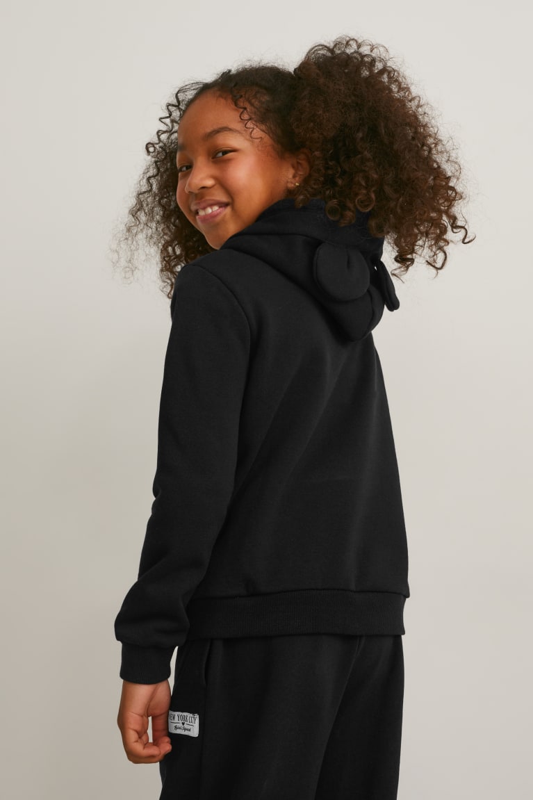 Black C&A Mickey Mouse Girls' Hoodie | MDWAI-0574