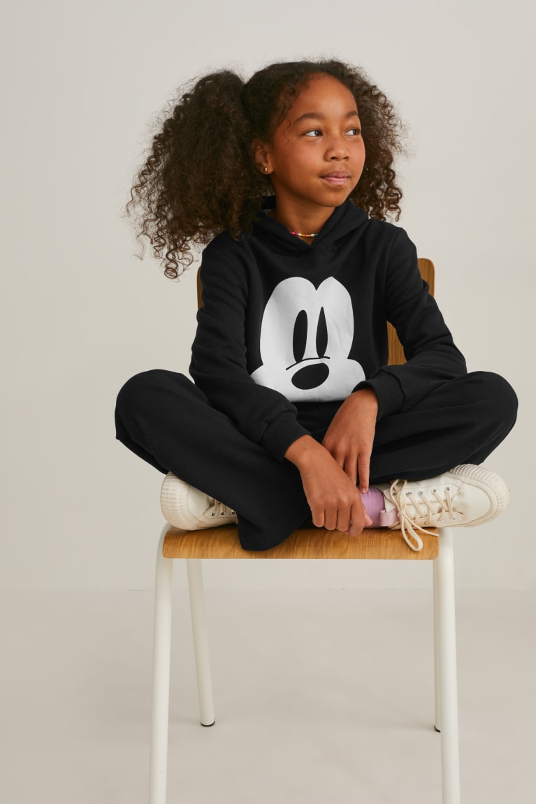 Black C&A Mickey Mouse Girls' Hoodie | MDWAI-0574