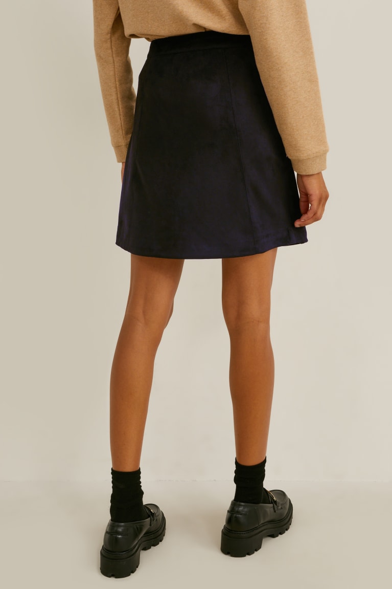 Black C&A Mini Faux Suede Women's Skirts | LGNJF-3945