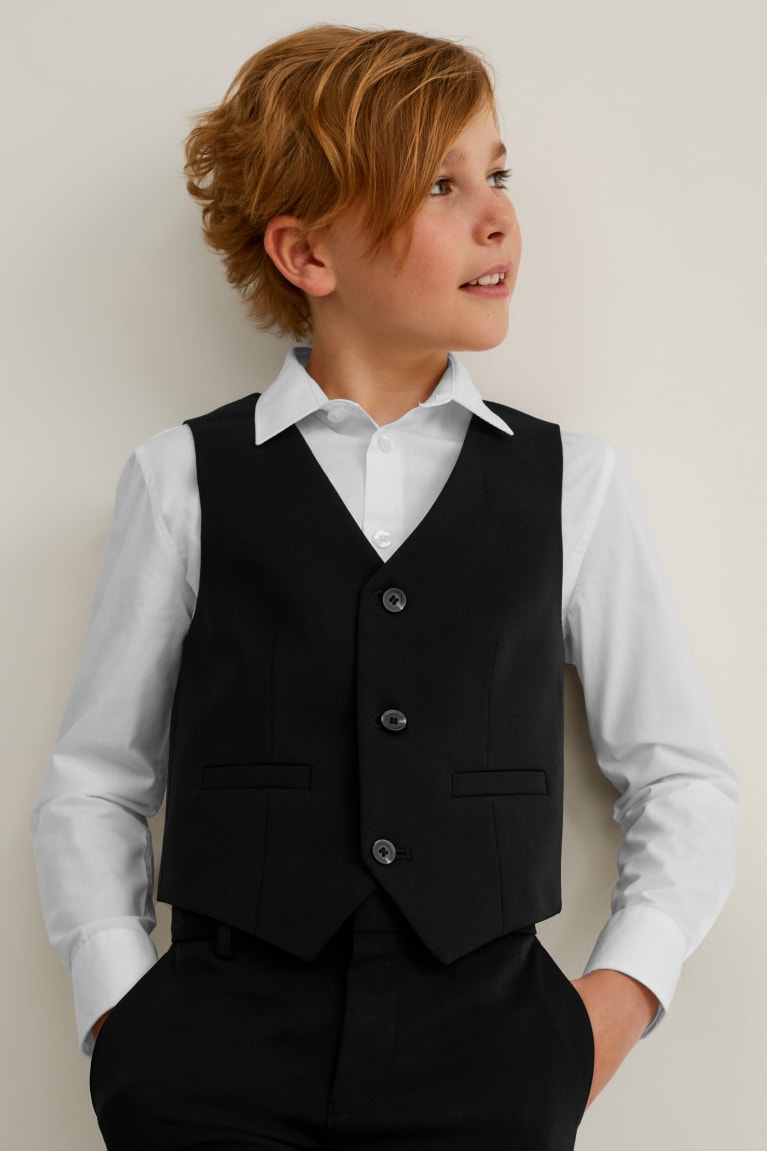 Black C&A Mix-and-match Suit Waistcoat Girls\' Jackets | TGVBC-0837