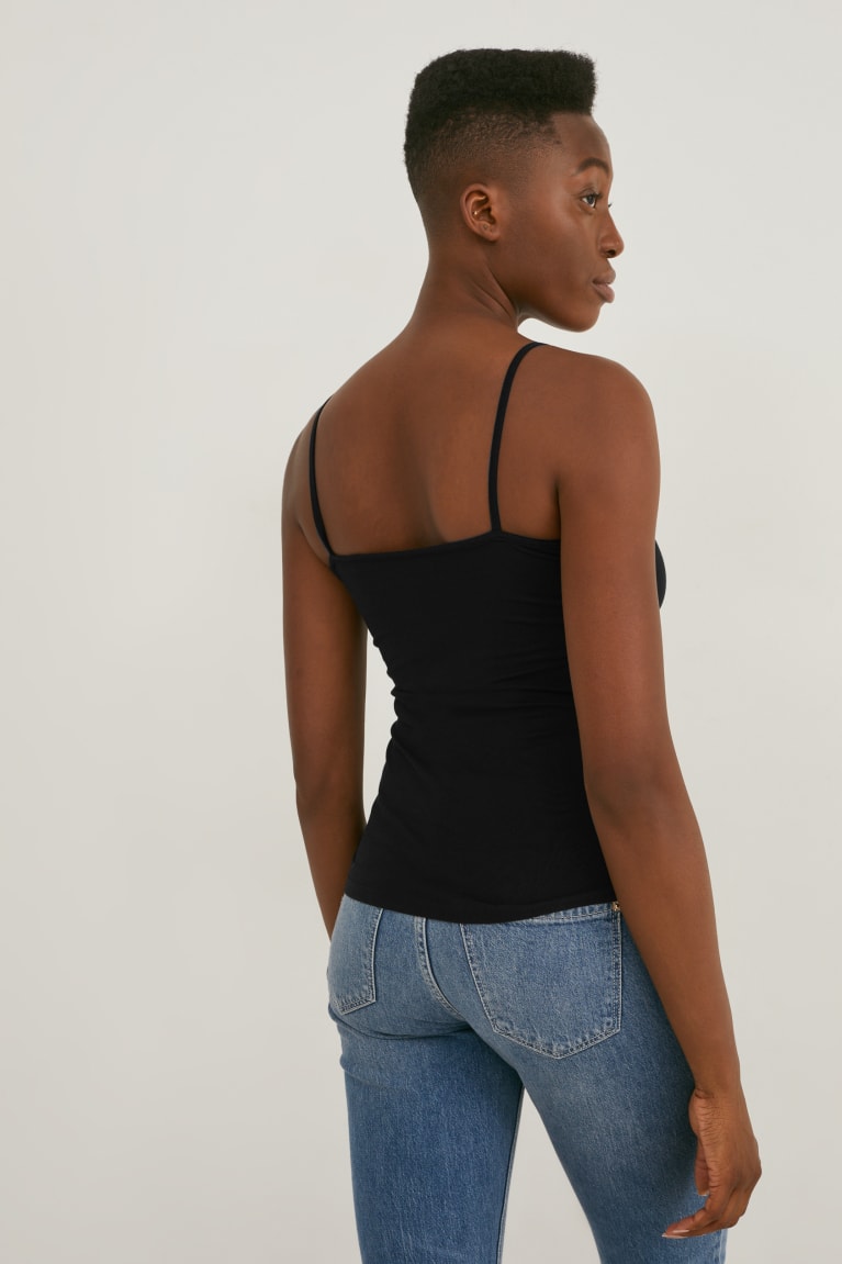 Black C&A Multipack Of 2 Basic Women's Top | YCOLW-4285