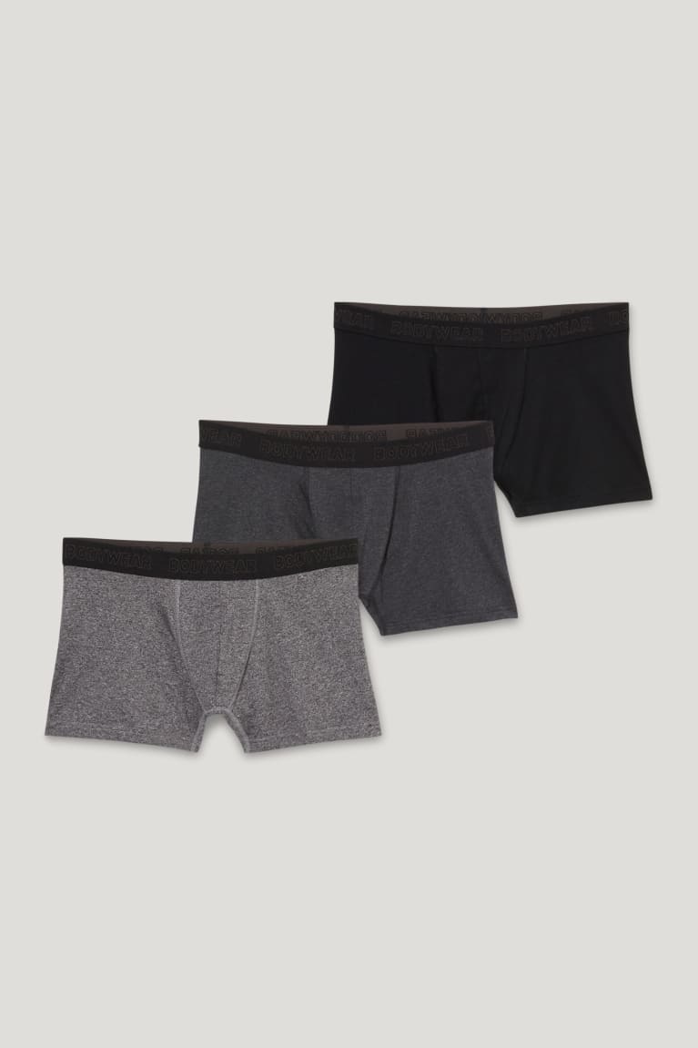 Black C&A Multipack Of 3 Trunks Organic Cotton Lycra® Men's Underwear | XZIYE-9576