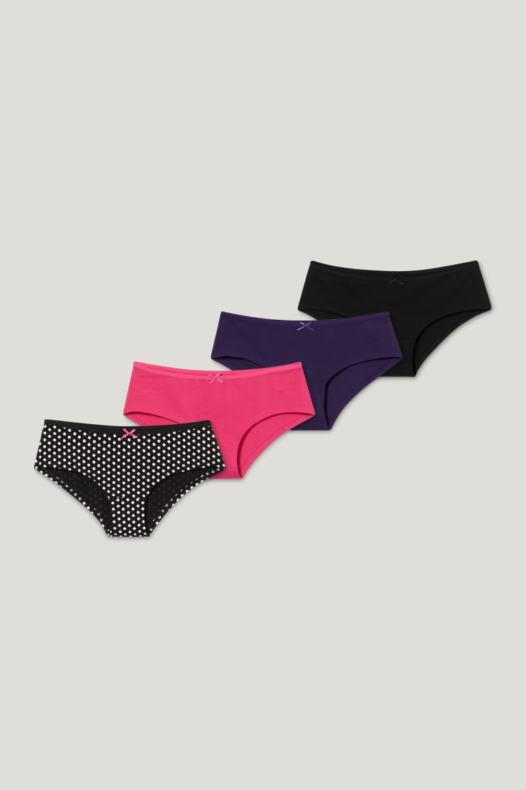 Black C&A Multipack Of 4 Hipsters Organic Cotton Women's Underwear | XPRYE-9317