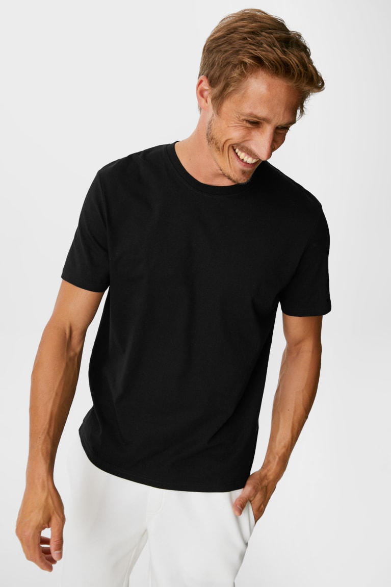 Black C&A Multipack Of 5Organic Cotton Men\'s T-shirts | WFZXY-4526