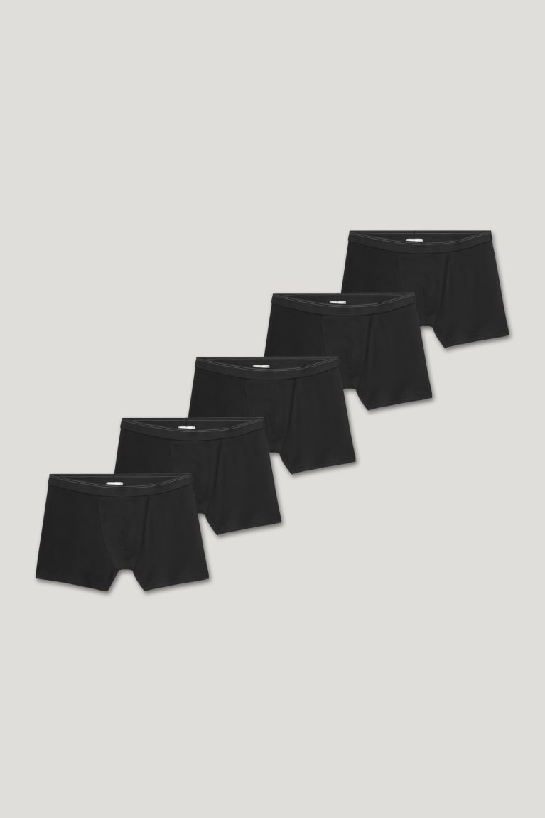 Black C&A Multipack Of 5 Trunks Organic Cotton Lycra® Men's Underwear | LOKVW-1279