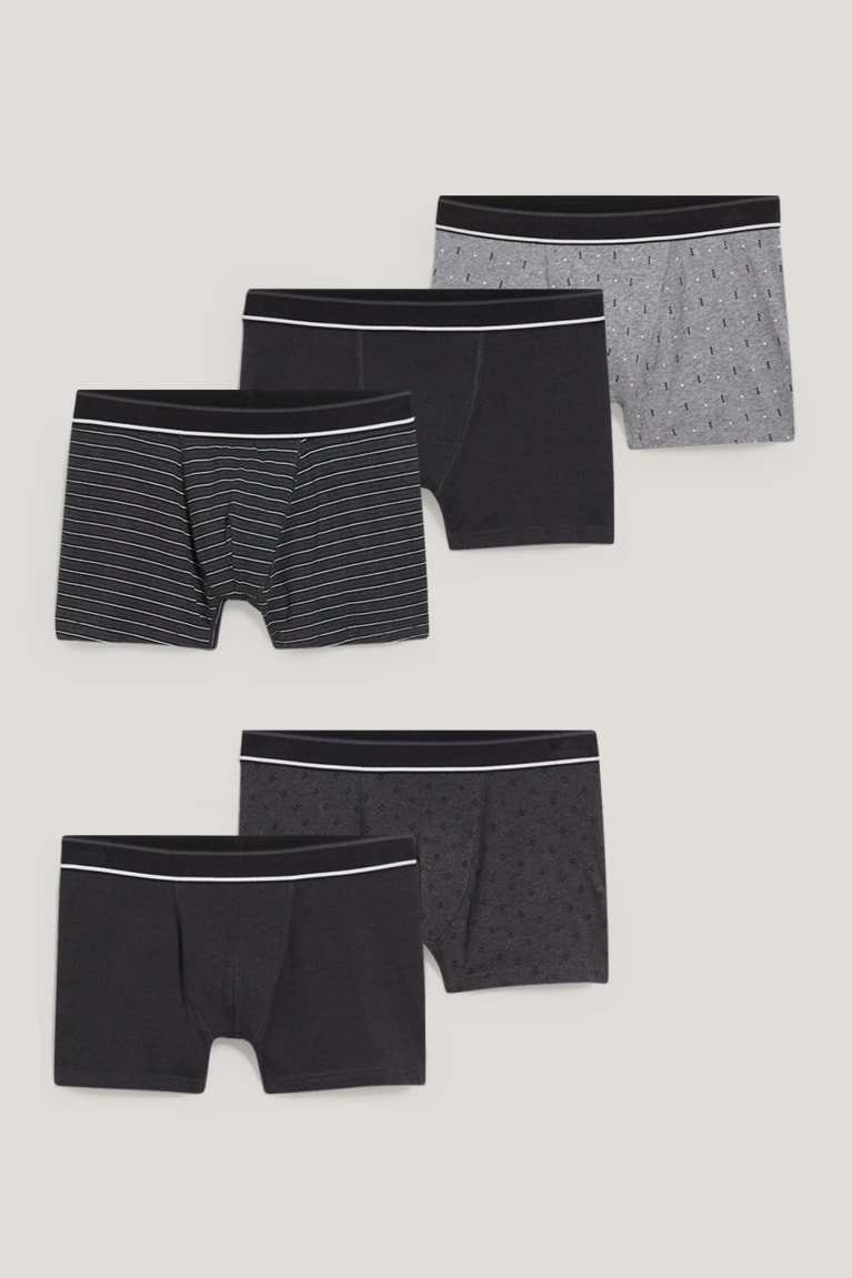 Black C&A Multipack Of 5 Trunks Organic Cotton Lycra® Men's Underwear | QGPDA-4981