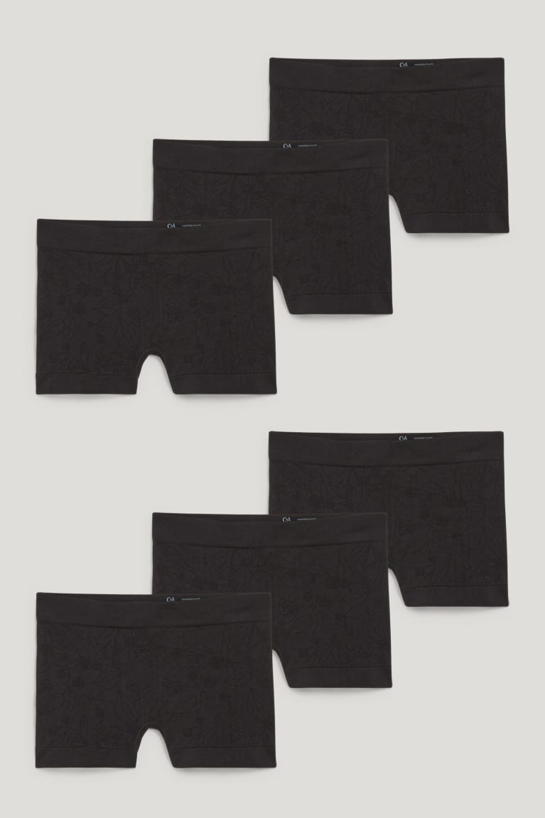 Black C&A Multipack Of 6 Boxer Seamless Women's Underwear | LEYNW-3472