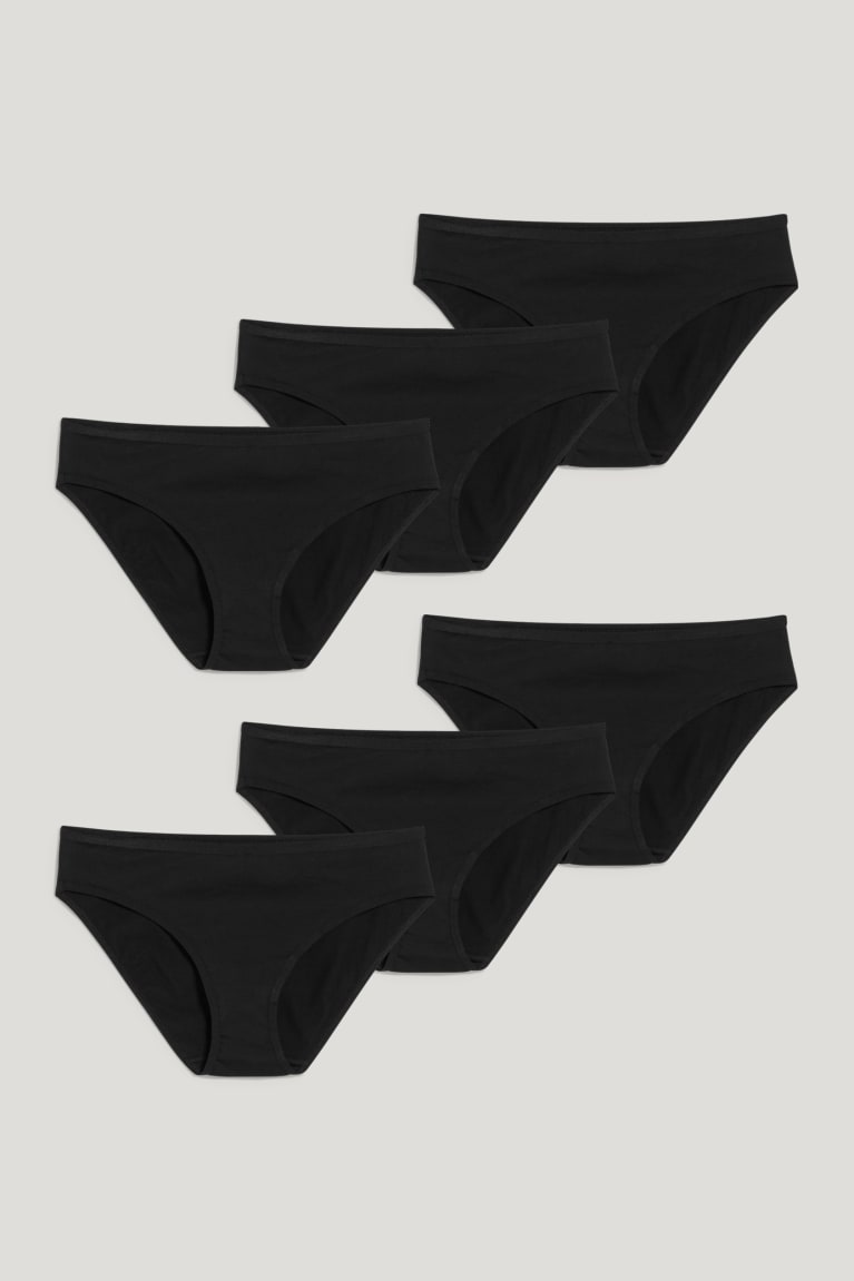 Black C&A Multipack Of 6 Briefs Lycra® Women's Underwear | LKCPU-2869