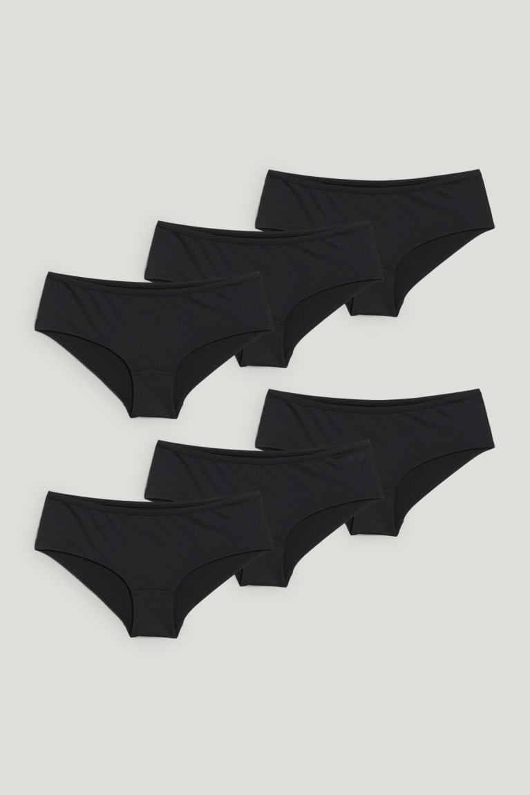 Black C&A Multipack Of 6 Hipster Briefs Lycra® Women's Underwear | MNRAX-7503